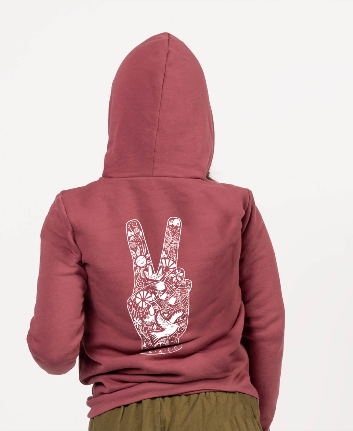 NEW! Peace Fingers Fleece Zip Hoody - Unisex