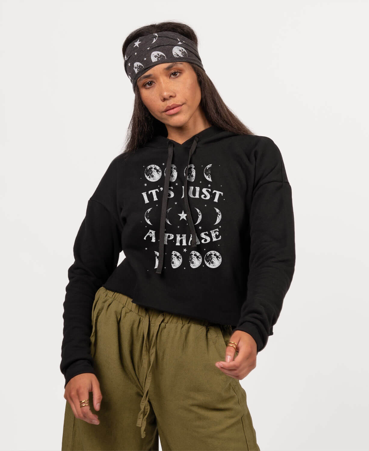 NEW! It's Just A Phase Moon Crop Hoody