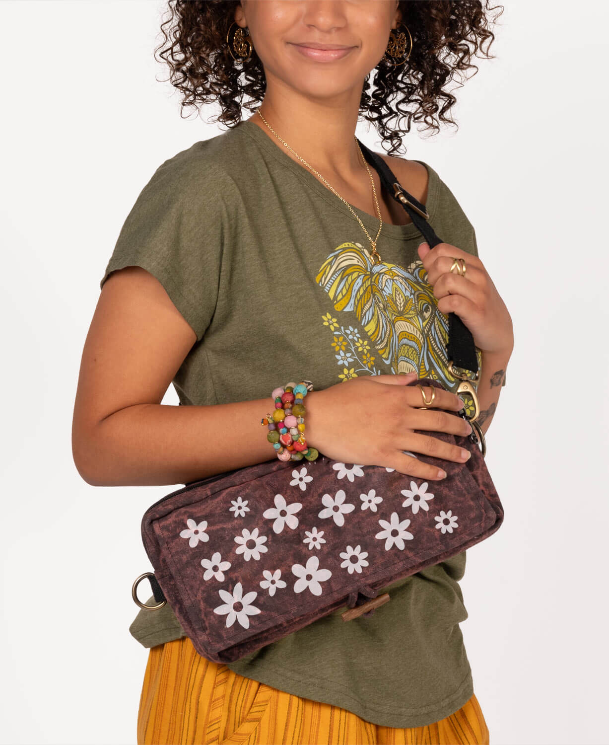 NEW! Crazy Daisy Hip Sling Bag