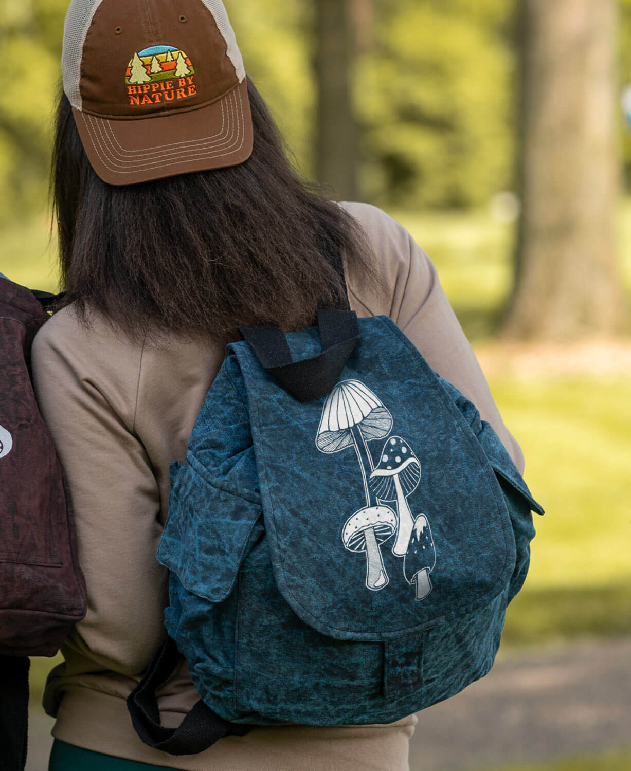 Retro Mushrooms Slouchy Backpack