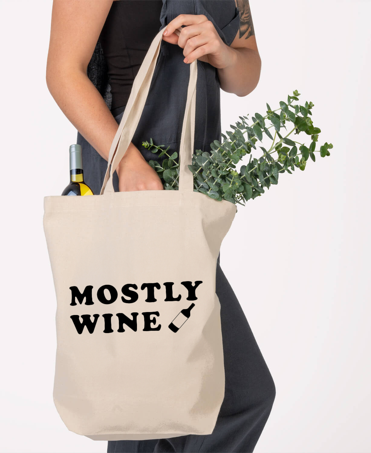 NEW! Mostly Wine Tote Bag