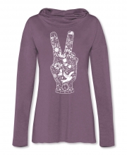 NEW! Peace Fingers Cowl Yoga Hoody