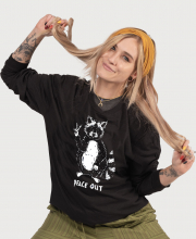NEW! Peace Out Raccoon on Long Sleeve Black