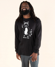NEW! Peace Out Raccoon on Long Sleeve Black