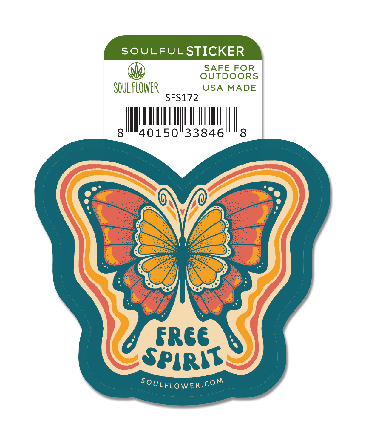 NEW!  Free Spirit Butterfly Sticker