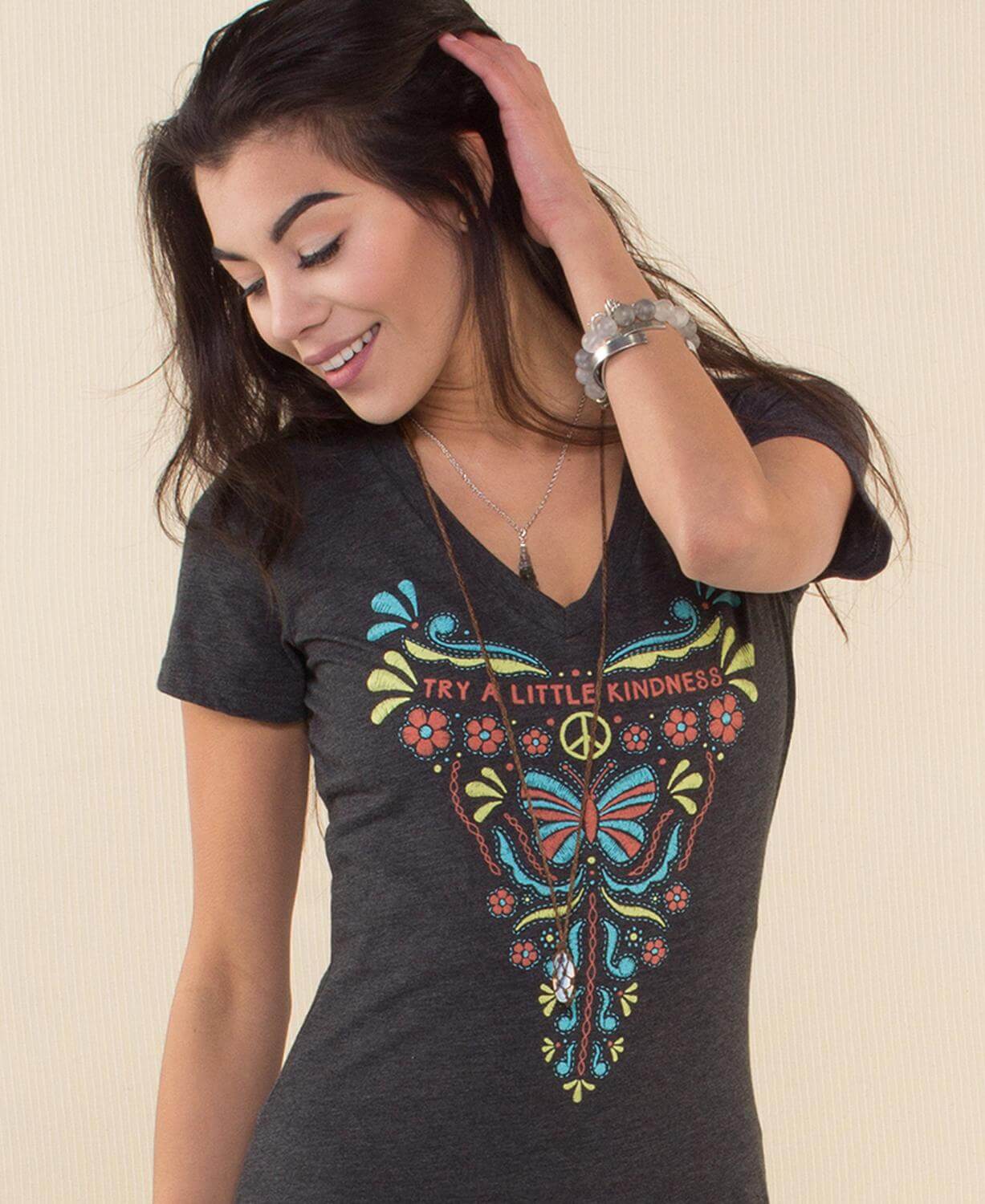 Try a Little Kindness Eco V-Neck T-Shirt