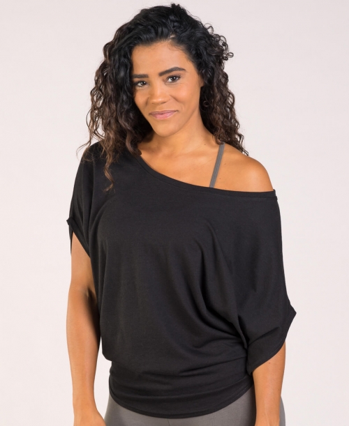 Black Bamboo Dolman Top