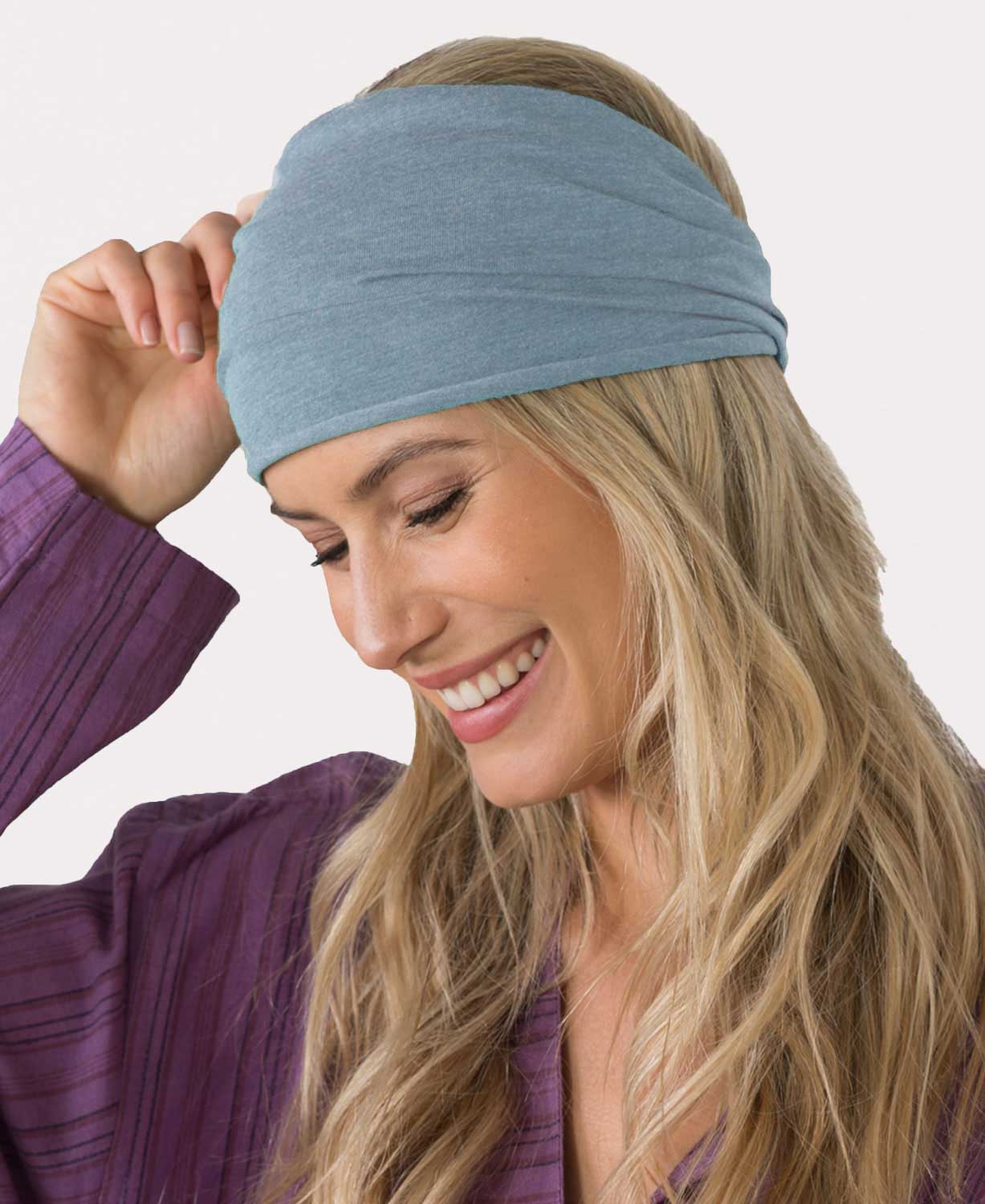 Recycled Boho Headband - Eco Sky