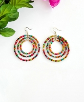 Triple Beaded Boho Earrings