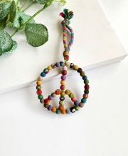 NEW! Kantha Peace Symbol Ornament