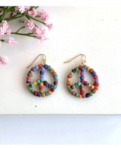 Beaded Peace Earrings