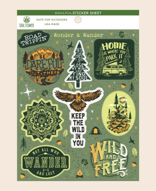 Nature Sticker Sheet, Outdoor Stickers