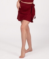 NEW! Organic Wrap Mini Skirt - Cabernet