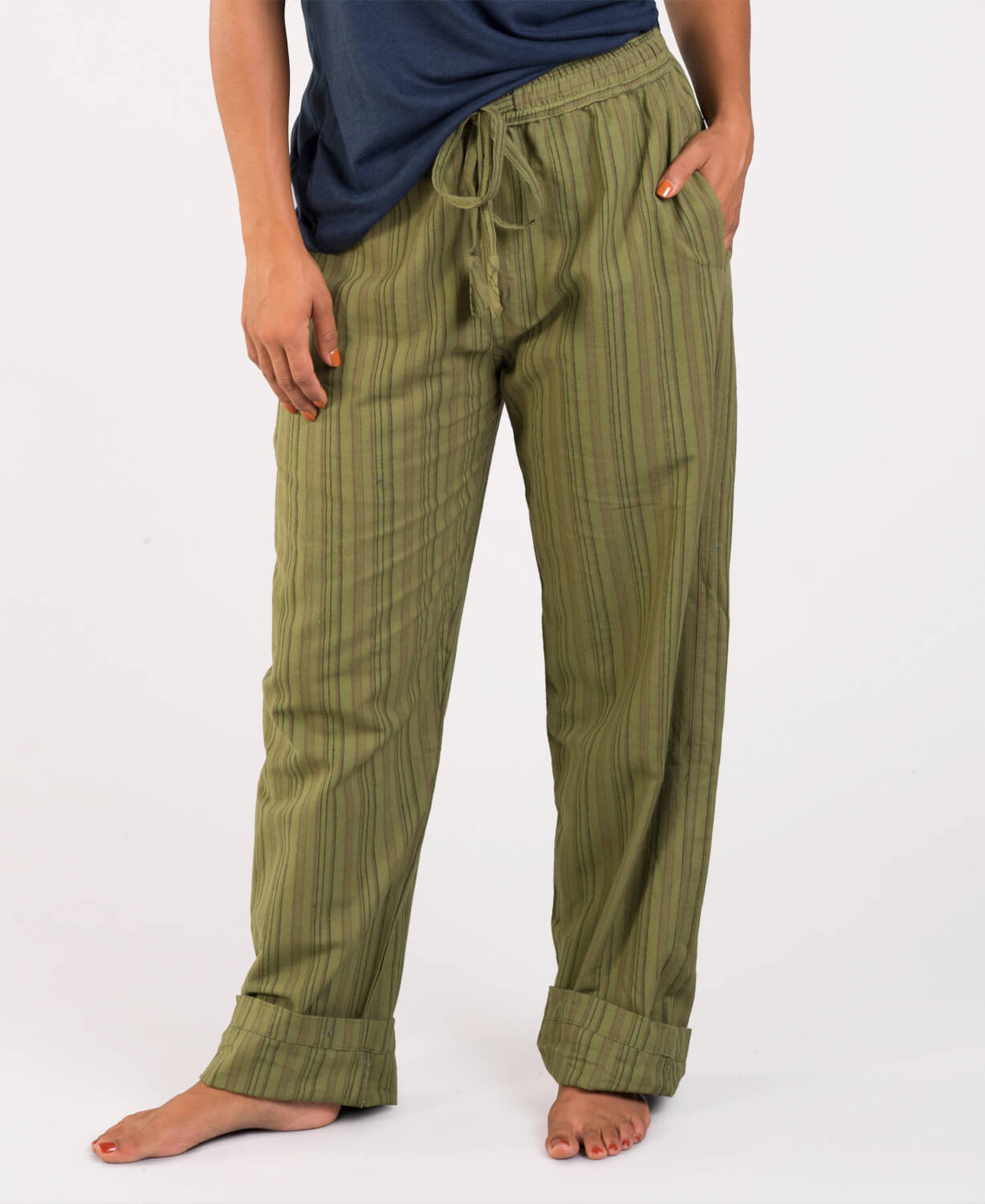 Striped Hippie Lounge Pants - Spirit Sage