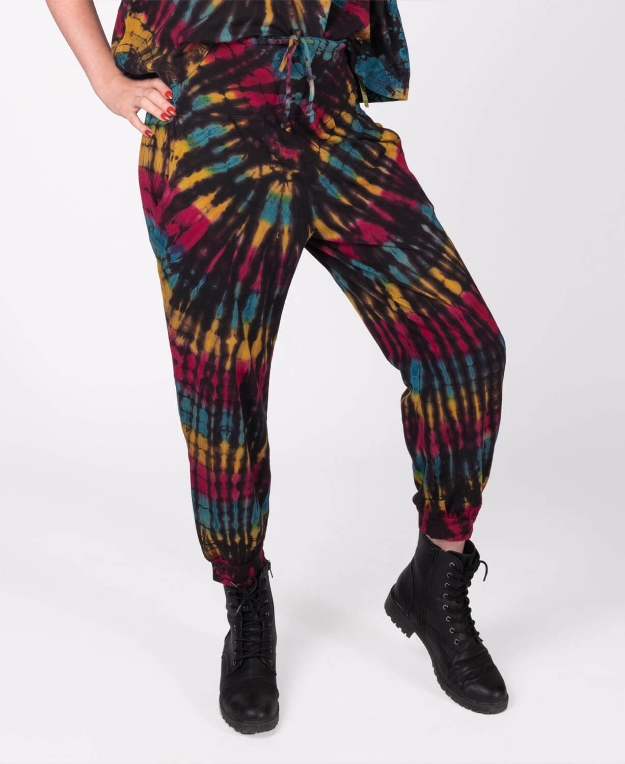 Closeout! Organic Cotton Tie-Dye Joggers- Electric Lightning