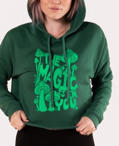 Magic Mushrooms Crop Hoody