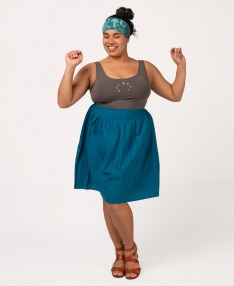 Blue Striped Hippie Mini Skirt | Soul Flower