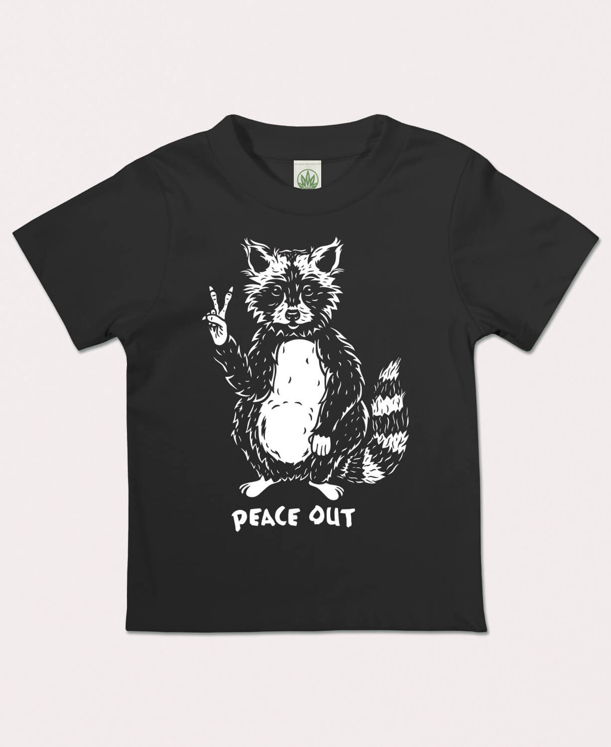 Peace Out Raccoon T-Shirt for Kids