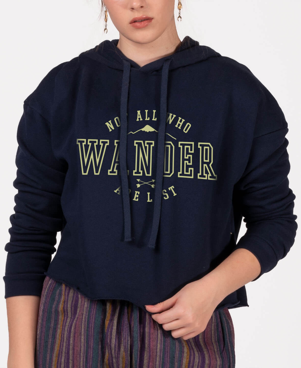 Closeout! Not All Who Wander Crop Hoody