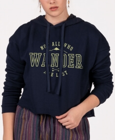 Not All Who Wander Crop Hoody