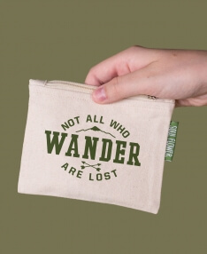 Not All Who Wander Small Zipper Pouch