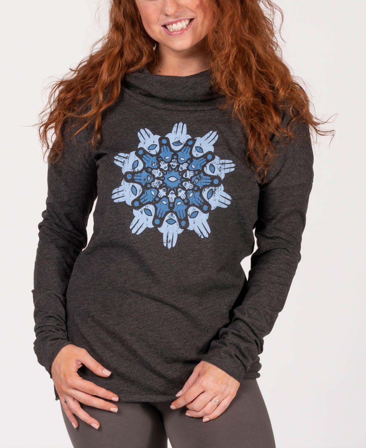 Hamsa Mandala Cowl Yoga Hoody