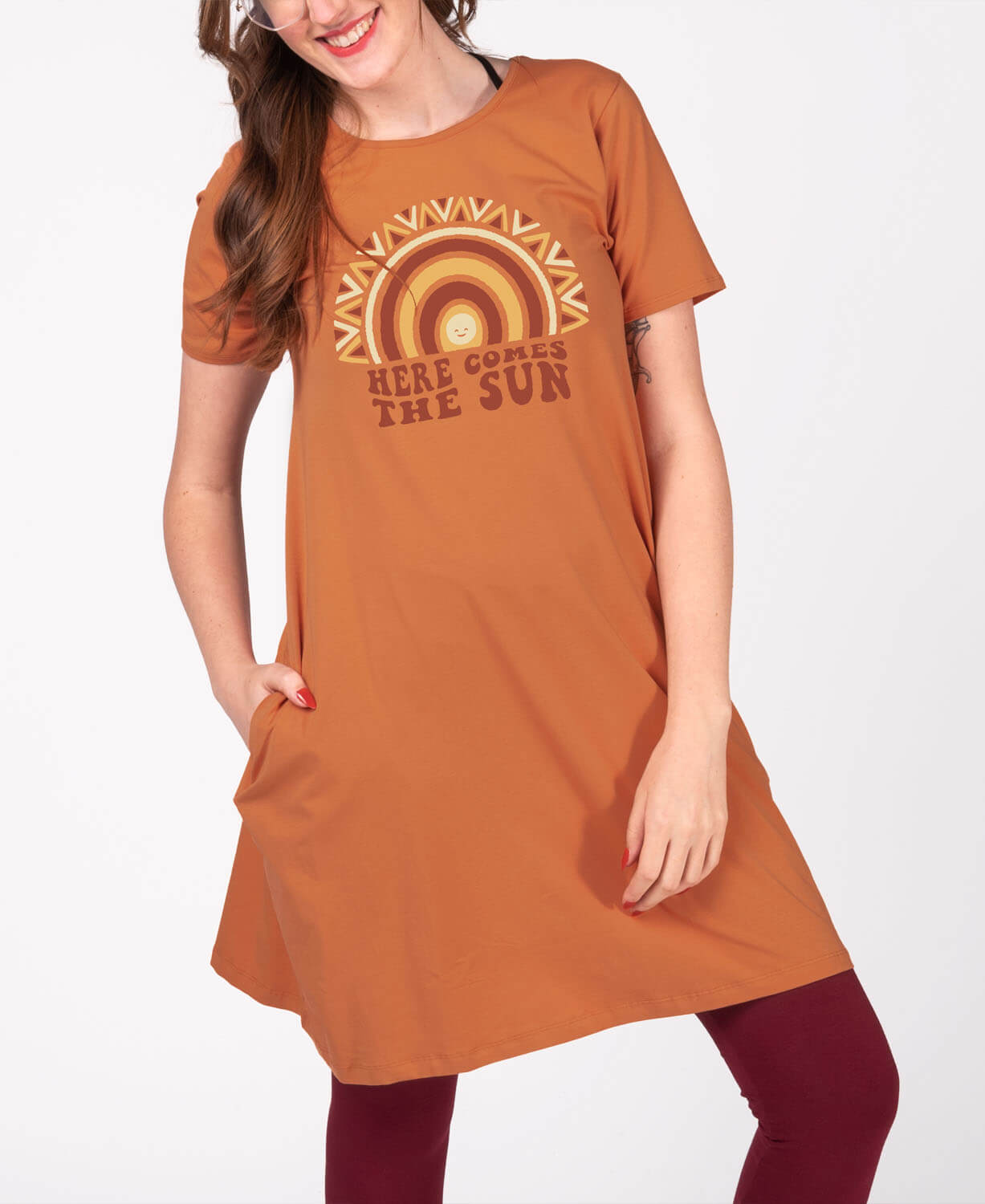 Final Sale! Here Comes the Sun T-Shirt Dress