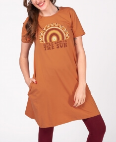 Closeout! Here Comes the Sun T-Shirt Dress