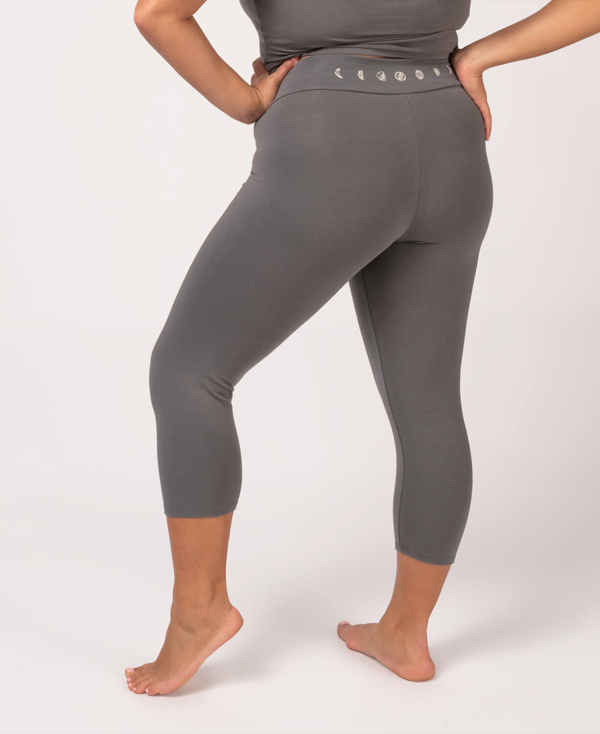 Closeout! Mini Moon Phases Organic Cropped Leggings