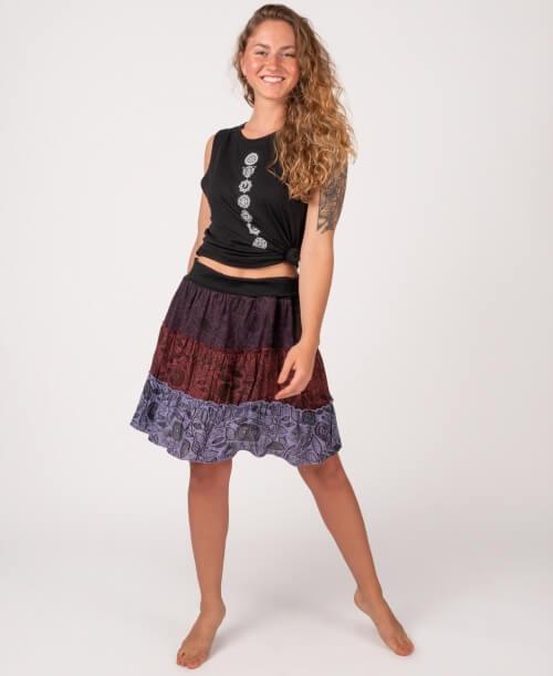 Plum Tier Hippie Skirt, Plus Size Hippie Clothes