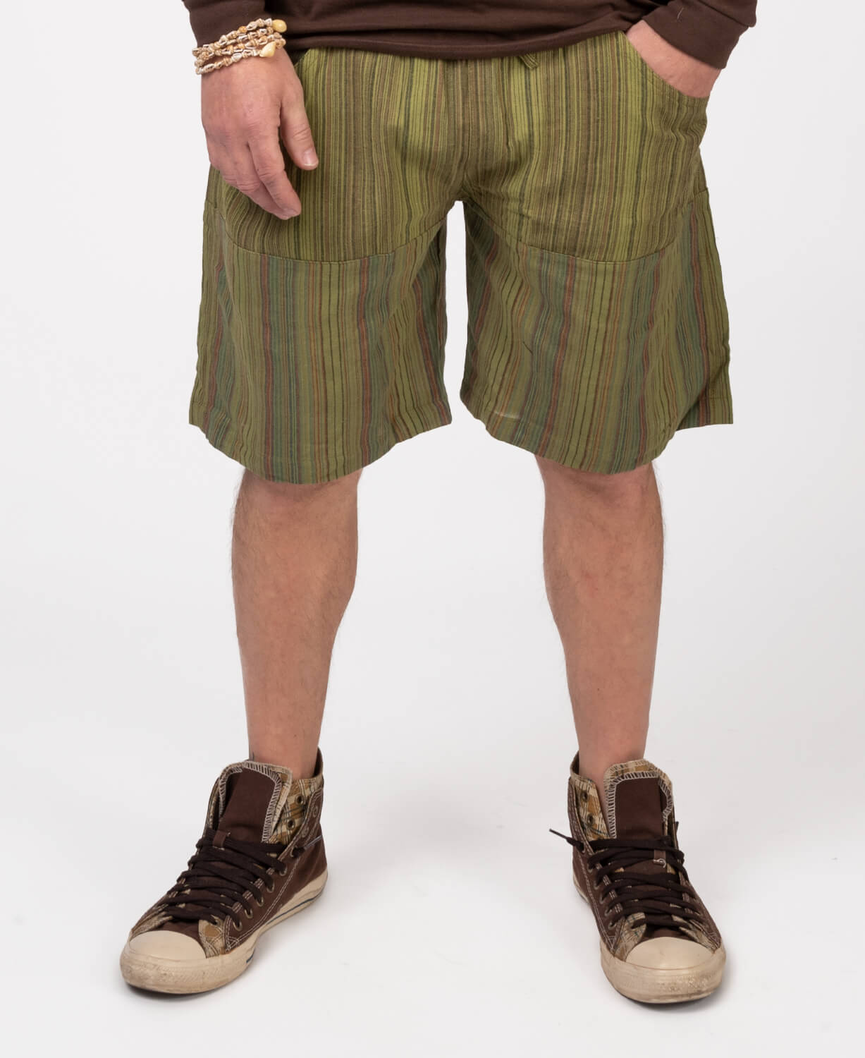 Patchwork Shorts - Green