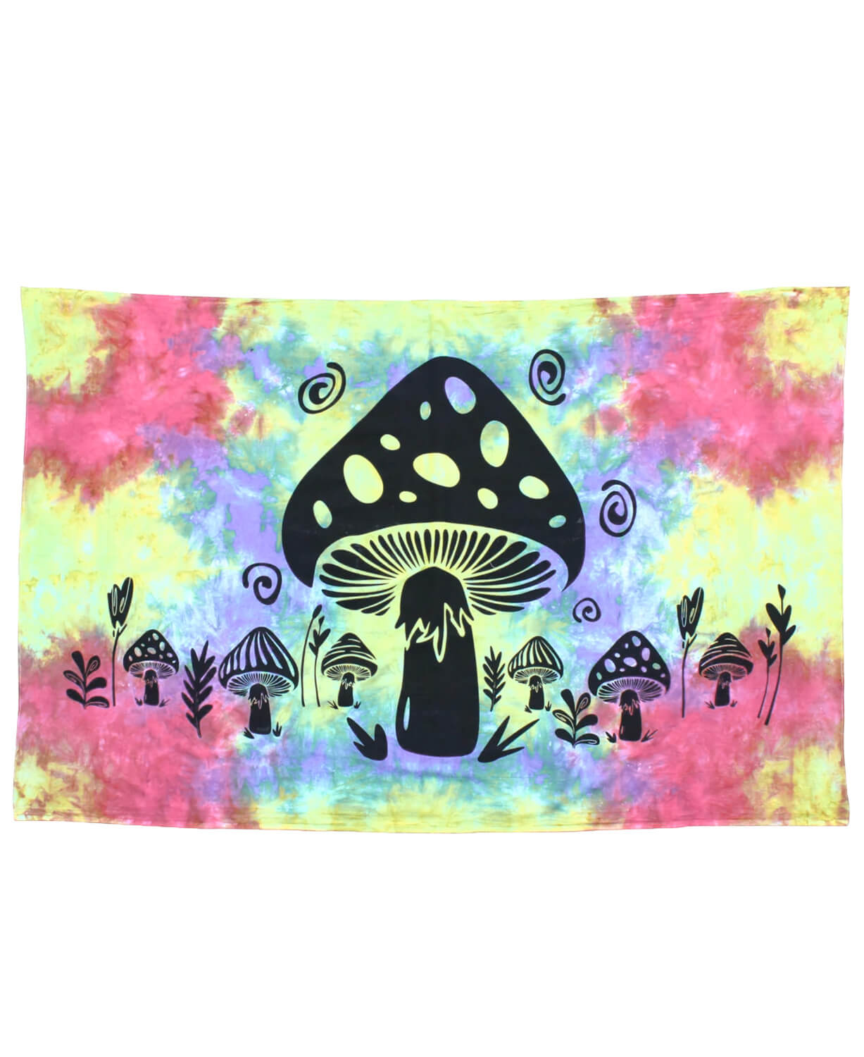 Rainbow Tie Dye Mushroom Tapestry (Twin)