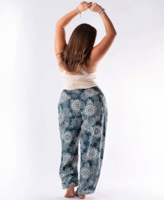 Blue Harem Pants | Floral Beach Pants | Soul Flower
