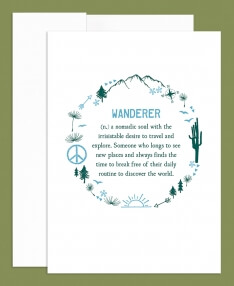 Wanderer Definition Greeting Card