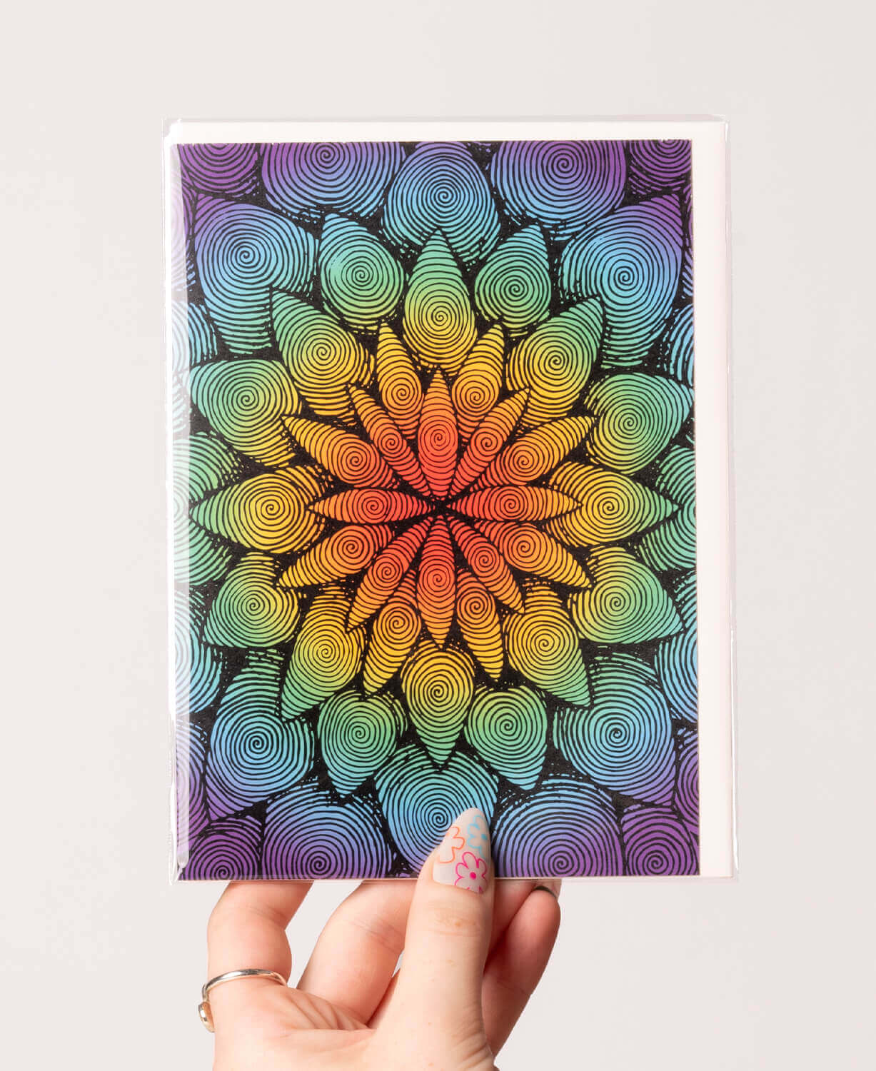 Trippy Flower Greeting Card