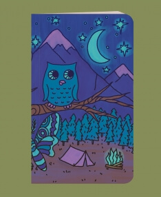 Owl Moon Scene Recycled Notebook