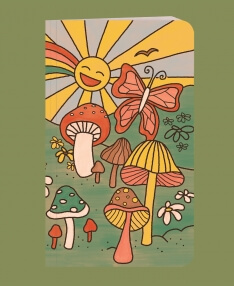 Mushroom Scene Recycled Notebook