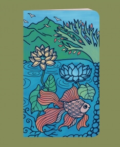 Pond Scene Recycled Notebook