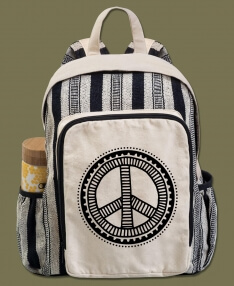 Peace Symbol Canvas Backpack