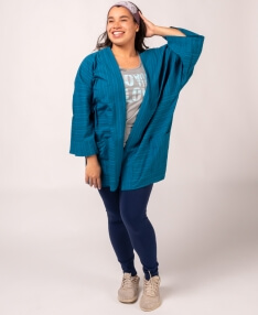 Blue Striped Cotton Jacket | Spring Cotton Jacket