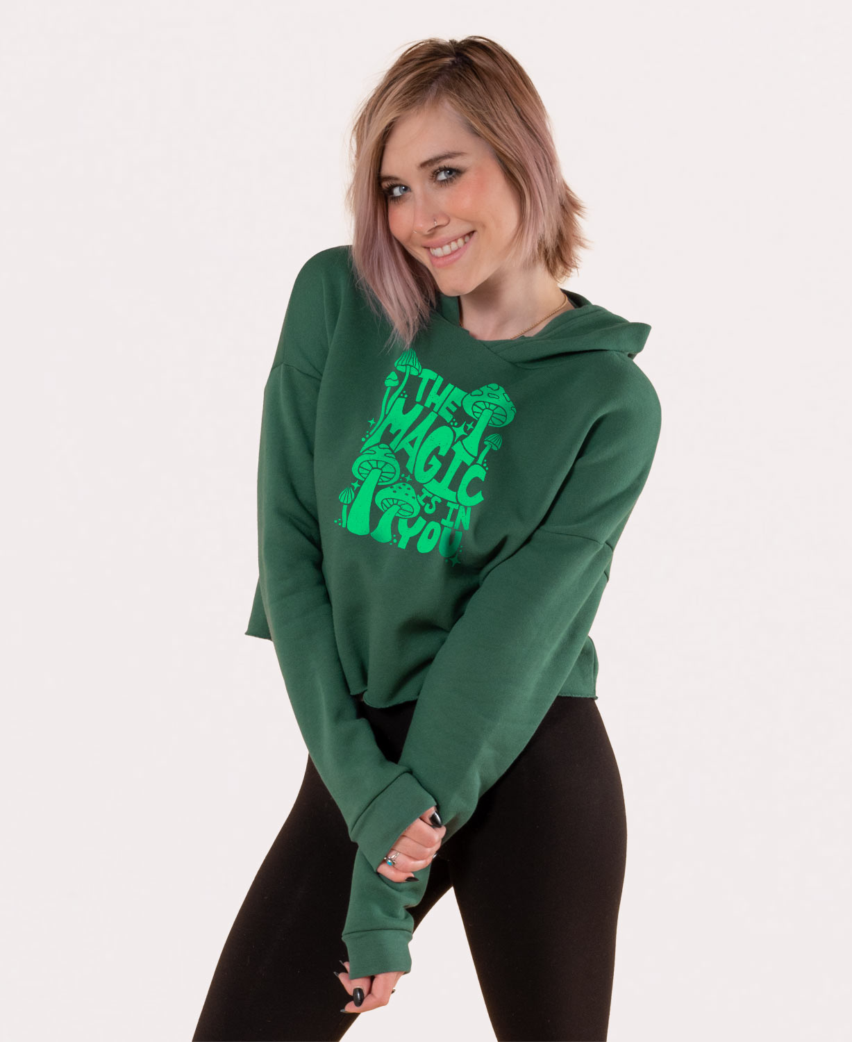 Magic Mushrooms Crop Hoody