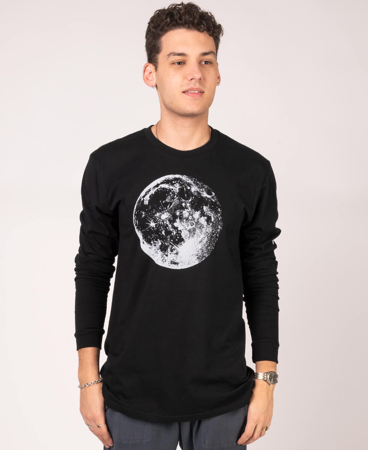 Full Moon Long Sleeve Organic T-Shirt - Unisex