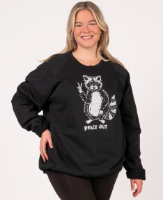 Peace Out Raccoon Sweatshirt | Organic Sweatshirts | Soul Flower
