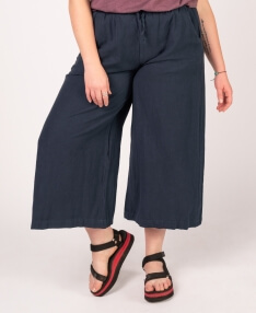 Fun Palazzo Pants | Black Hemp Gauchos | Soul Flower