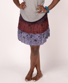 Plum Tier Hippie Skirt | Plus Size Hippie Clothes | Soul Flower