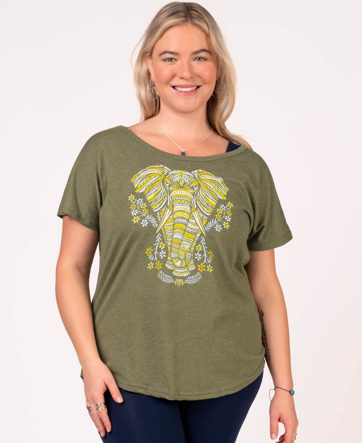 Roam Free Elephant Slouch Top