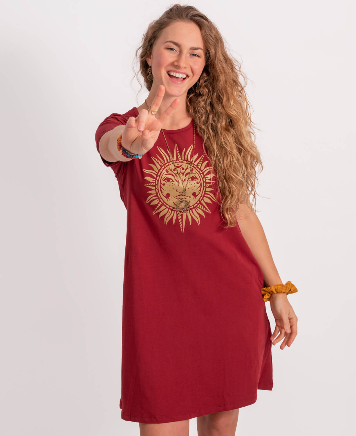 Final Sale! Celestial Sun Art T-Shirt Dress
