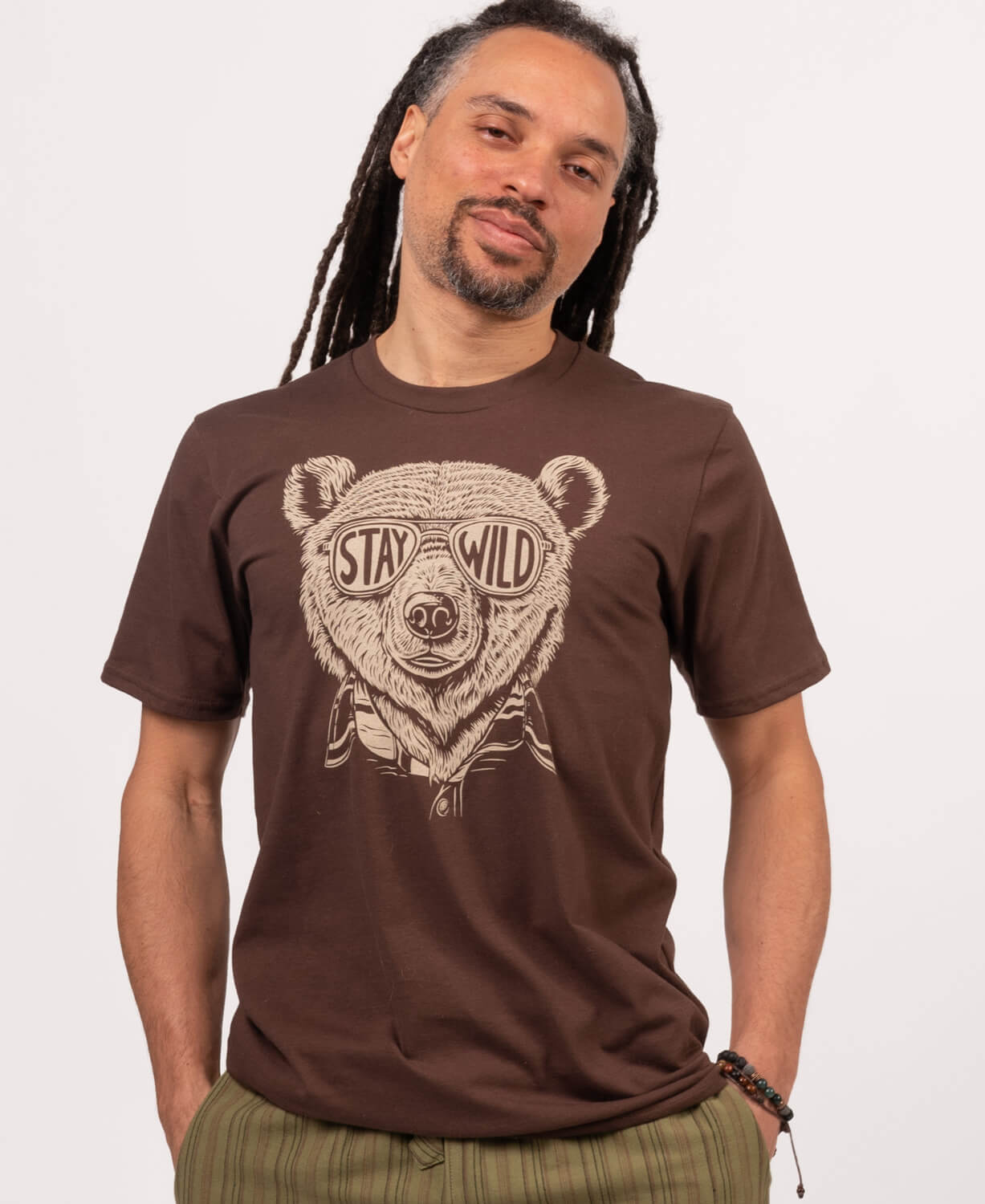 Stay Wild Organic Bear T-Shirt - Unisex