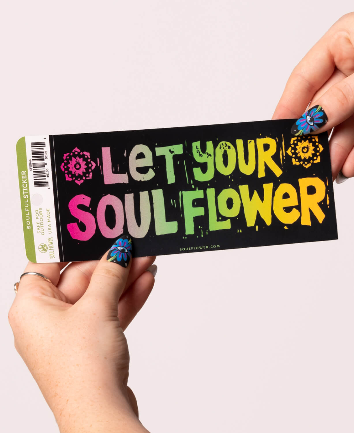 Let Your Soul Flower Mini Bumper Sticker