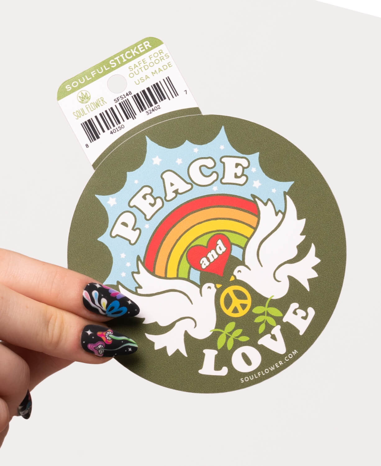 Peace and Love Sticker